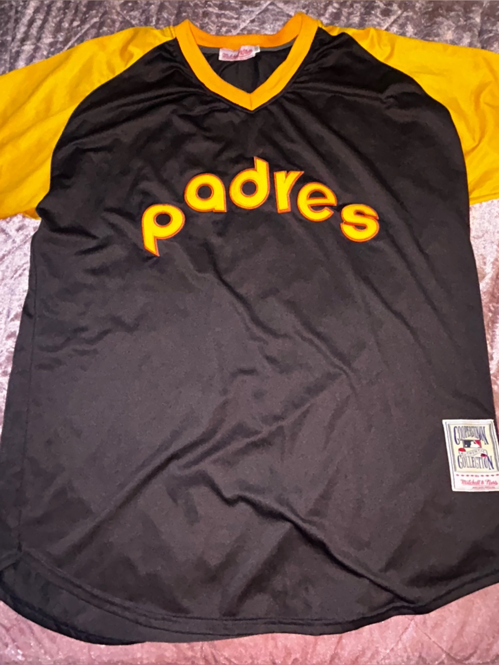 Mitchell & Ness Padres Black and Yellow Baseball Jersey size XXL